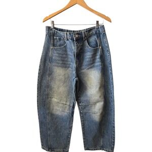 Aaron & Amber Jeans Barrel Slouchy Relax Fit Denim Pants Large Emilia Rey